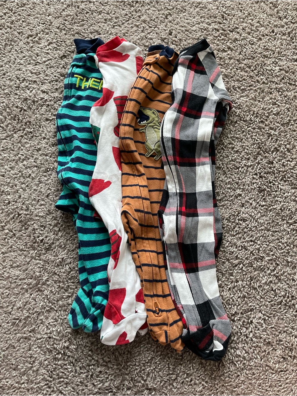💥Mix &Match -5 for $25💥 Kids One-Piece Pajama Set in Teal, White, Orange & Black